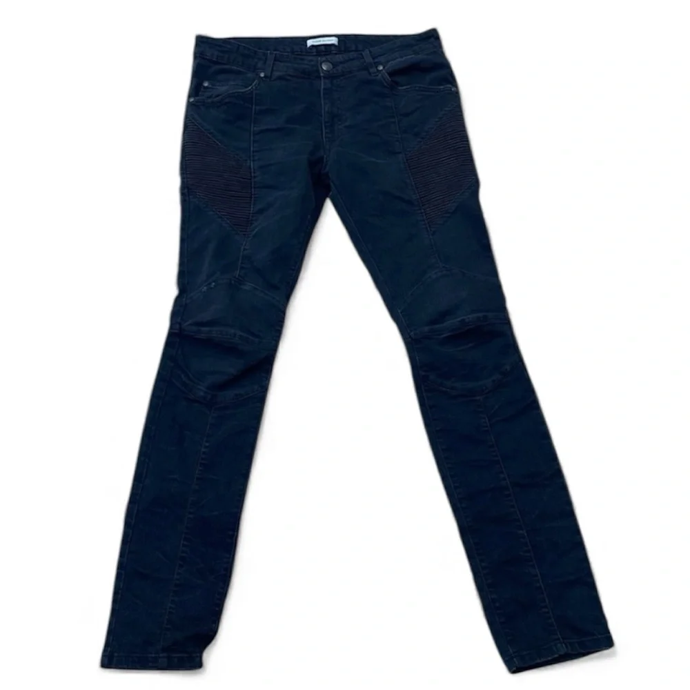 Pierre Balmain Biker Moto Black Skinny Jeans - Picture 1 of 15